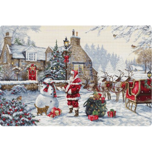 (image for) Santa's Cottage Counted Cross Stitch Kit